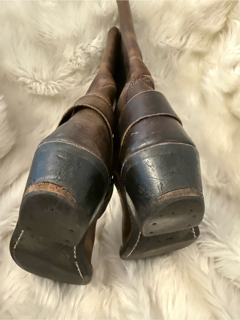 Rare Frye Brown Leather Harness 12 Boots Western Motorcycle Women Size 9 - Picture 7 of 14